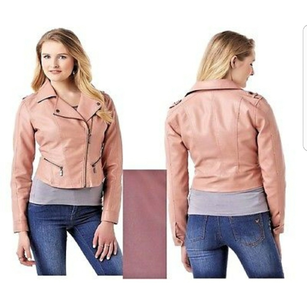 SOLD NWT Dusty Rose Leather Jacket
